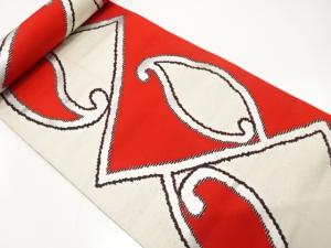 アンティーク　更紗模様織り出し　八寸帯地反物